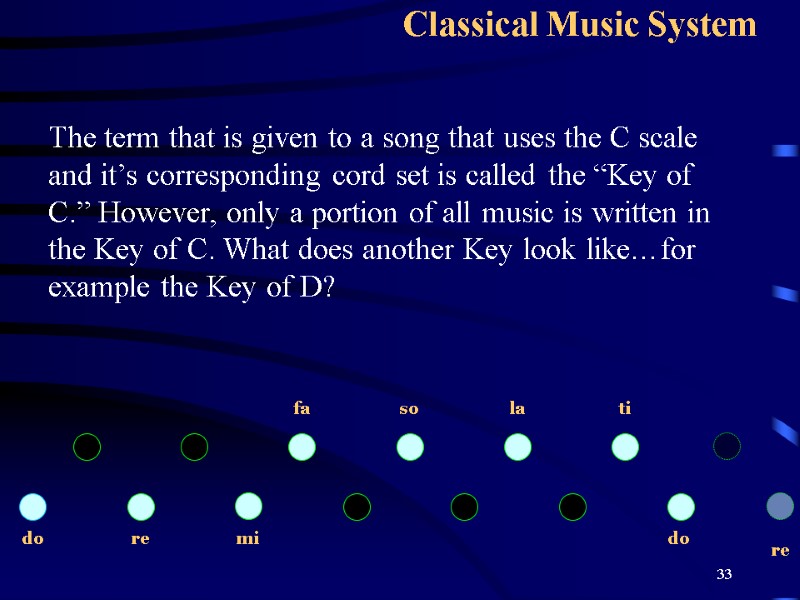 33 Classical Music System The term that is given to a song that uses